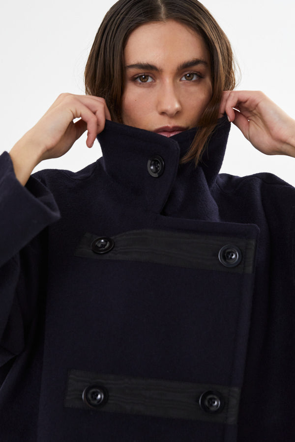 Litten - Boiled wool jacket I Navy    1 - Rabens Saloner