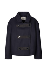 Litten - Boiled wool jacket I Navy Navy XS  3 - Rabens Saloner