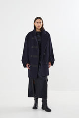 Litzy - Boiled wool coat I Navy    1 - Rabens Saloner