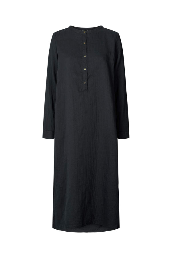 Asta - Cotton double long kaftan I Black    1 - Rabens Saloner