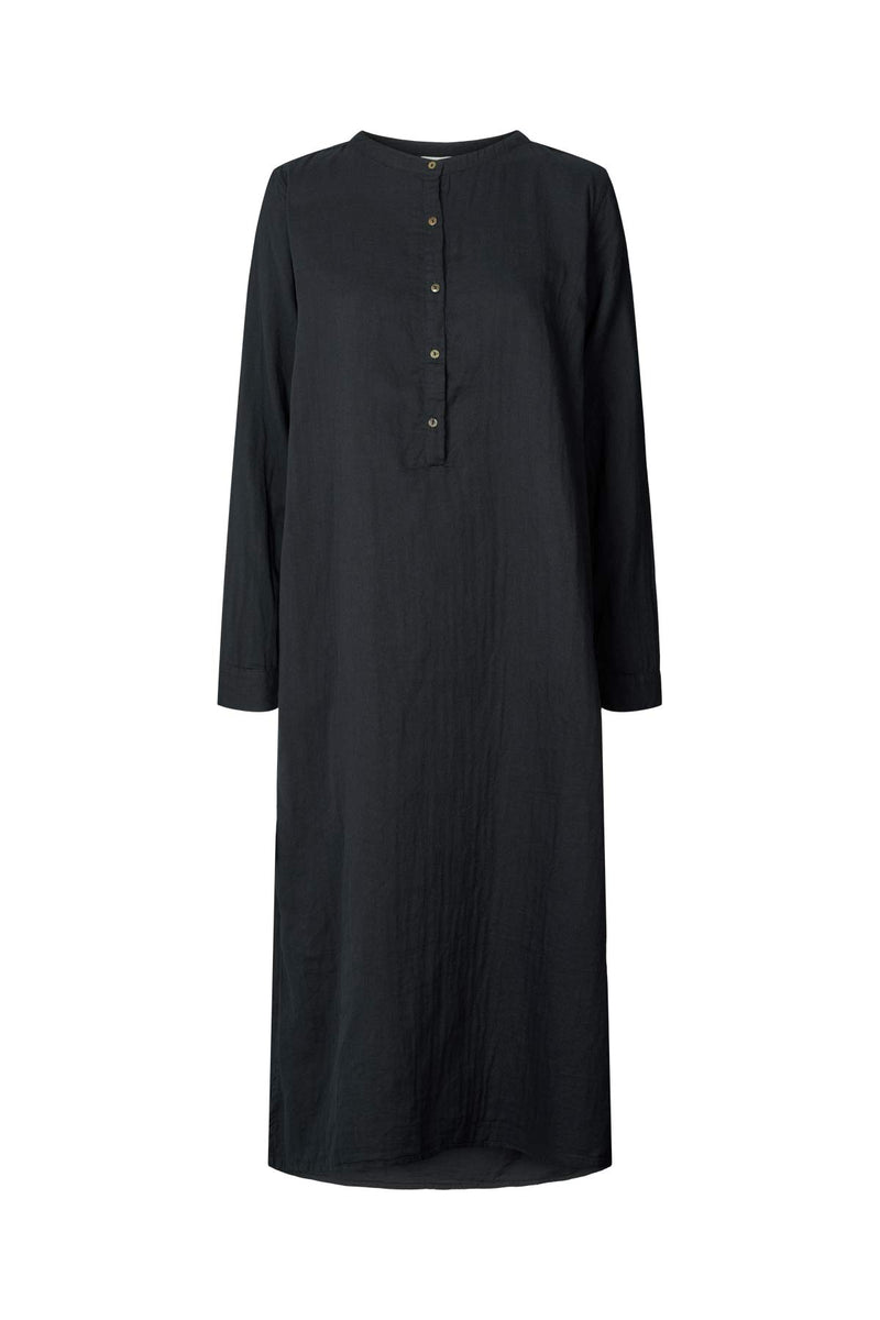 Asta - Cotton double long kaftan I Black    1 - Rabens Saloner