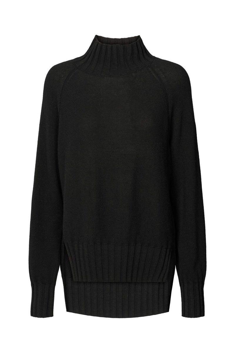 Saoirse - Jagged split sweater I Black Black XS  3 - Rabens Saloner