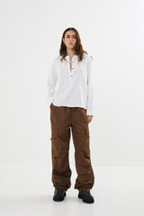 Justa - Nylon pants I Coffee    3 - Rabens Saloner