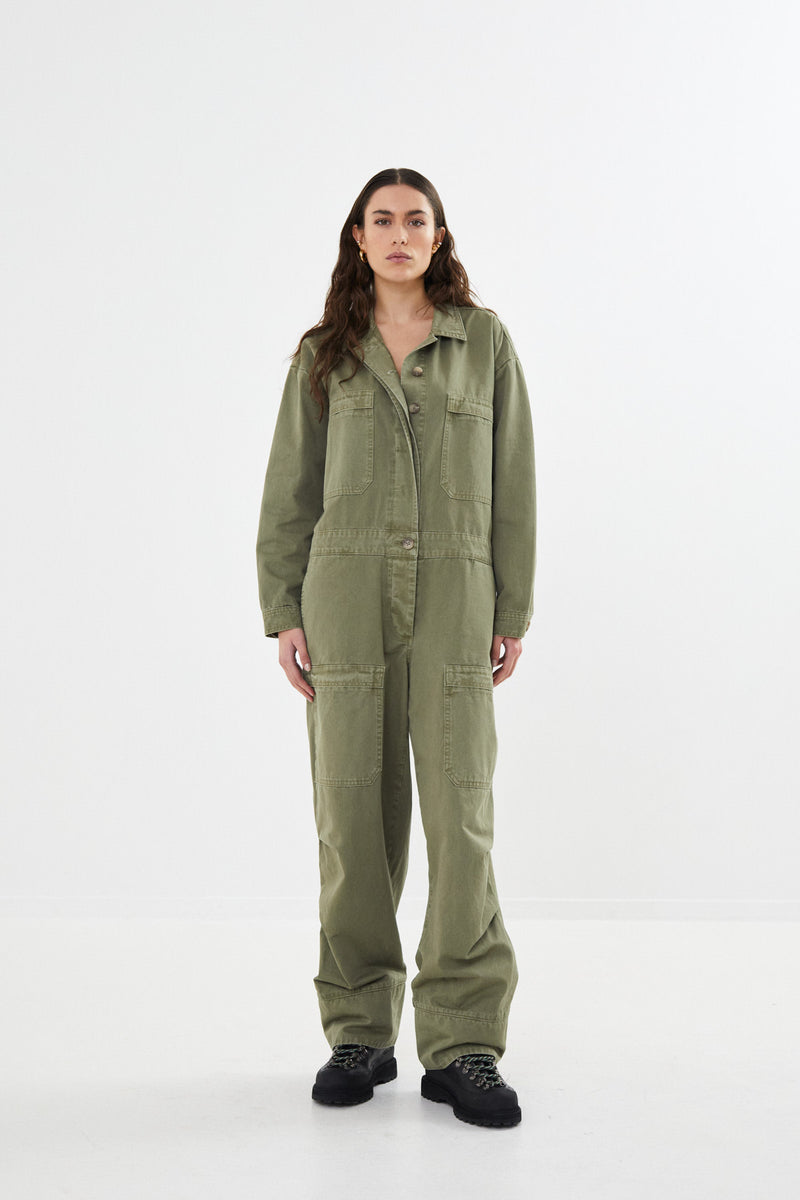 Jozette - Canvas light jumpsuit I Burnt olive    2 - Rabens Saloner