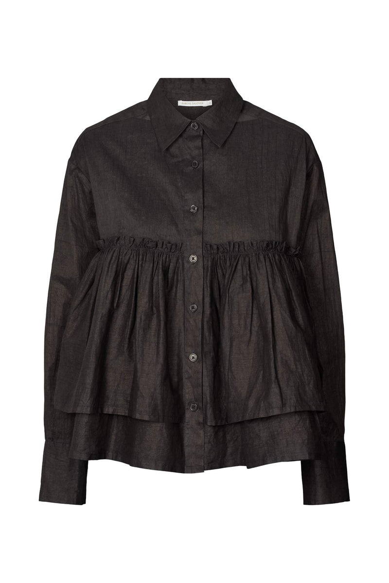 Shaker - Multi layer frill shirt I Black Black XS  3 - Rabens Saloner