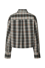 Seval - Check shirting cropped shirt I Grey check    3 - Rabens Saloner