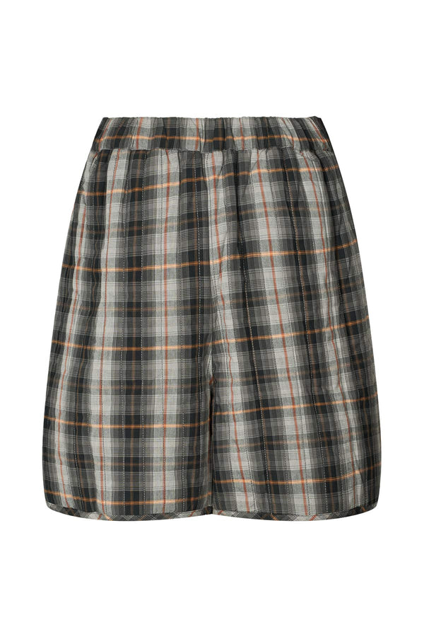 Severine - Check shirting padded shorts I Grey check 2 - Rabens Saloner