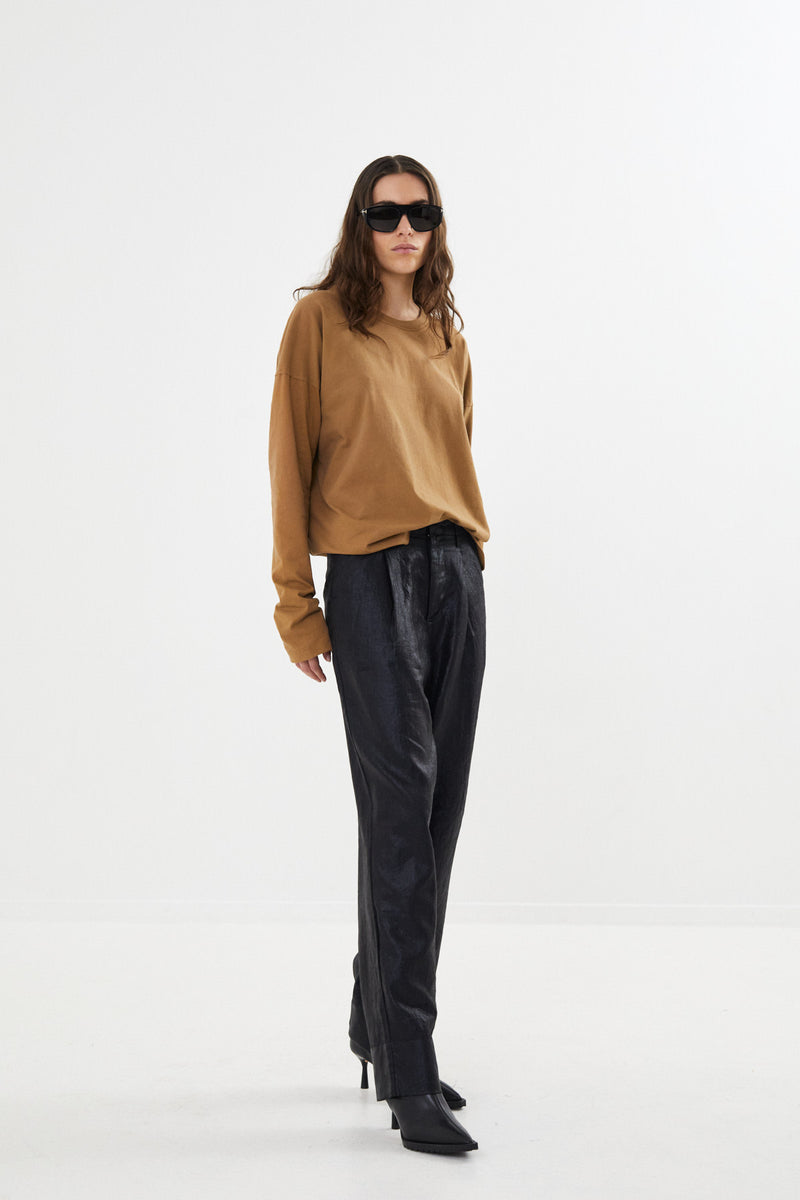 Raina - Glazed pleat pants I Black    1 - Rabens Saloner