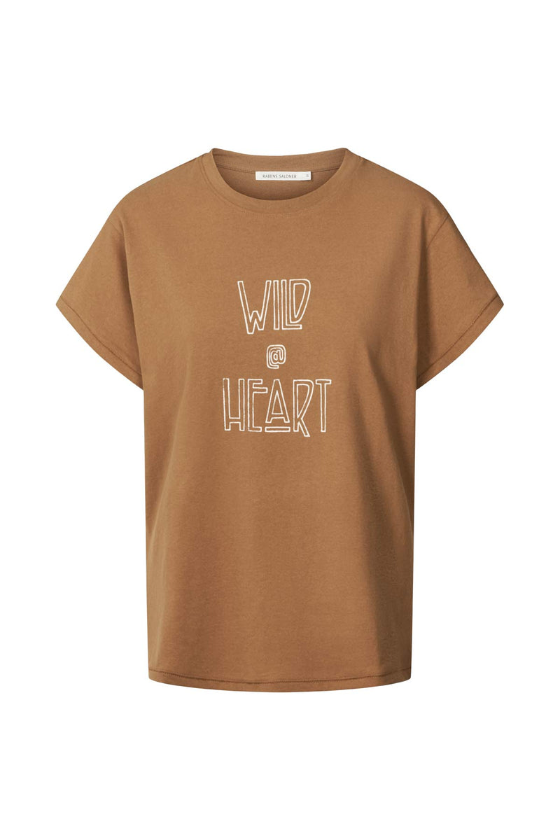 Ambla - Wild @heart t-shirt I Hazelnut Hazelnut XS  1 - Rabens Saloner