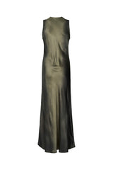 Venus - Graffiti bias dress wide strap I Olive charcoal combo    4 - Rabens Saloner