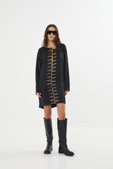 Lupitas - Spine long sleeve Aline dress I Black combo    1 - Rabens Saloner