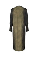 Amila - Graffiti shirt dress I Olive charcoal combo    4 - Rabens Saloner