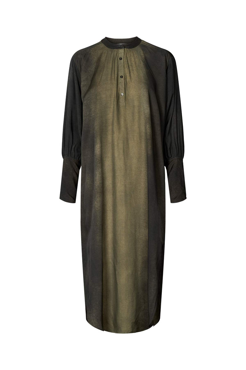 Amila - Graffiti shirt dress I Olive charcoal combo Olive charcoal combo XS  3 - Rabens Saloner