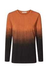 Xenia - Flow long sleeve short t-shirt I Burnt orange combo Burnt orange combo XS 2 - Rabens Saloner