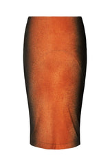 Leslie - Graffiti tube skirt I Burnt orange black combo 4 - Rabens Saloner