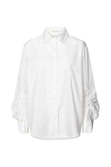 Lourdes - Poplin cuff detail shirt I White White XS  4 - Rabens Saloner