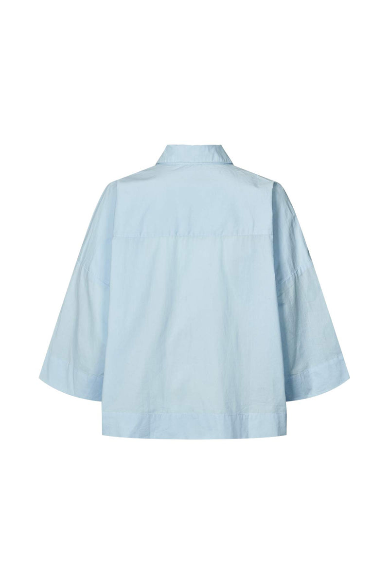 Louisanna - Poplin cropped shirt I Light blue    4 - Rabens Saloner