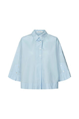 Louisanna - Poplin cropped shirt I Light blue Light blue XS  3 - Rabens Saloner