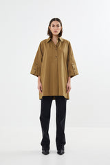 Lula - Poplin tunic dress I Old moss    2 - Rabens Saloner