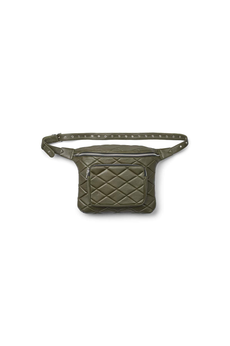 Lykkemai - Leather bum bag XXL I Army    1 - Rabens Saloner