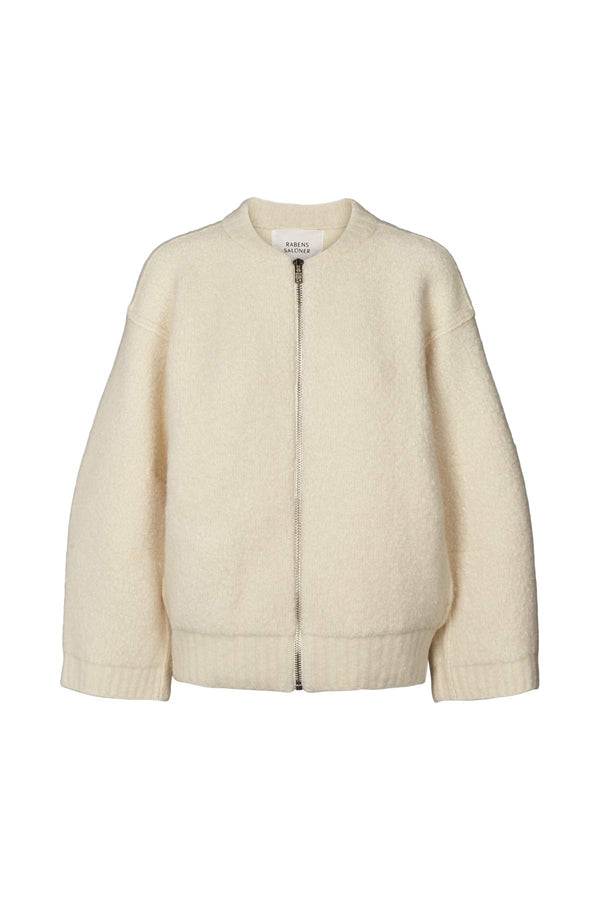 Sig - Sheep knit bomber jacket I Chalk Chalk XS 1 - Rabens Saloner