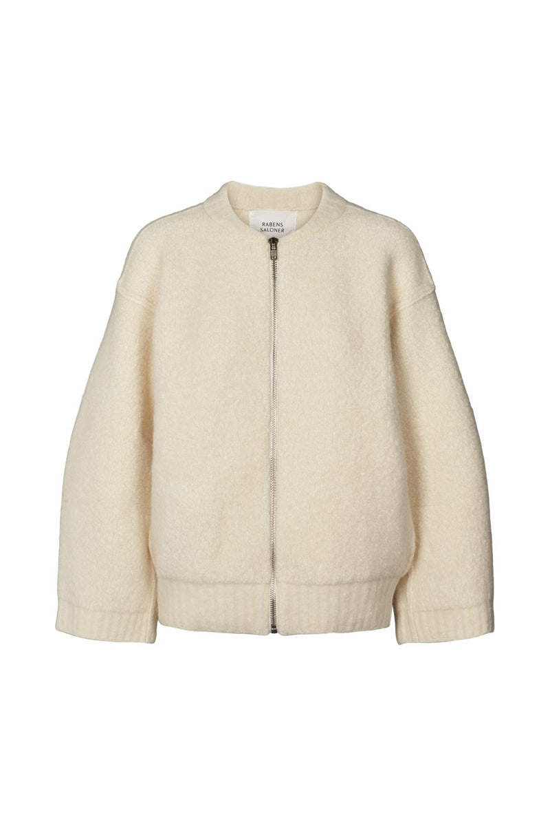 Sig - Sheep knit bomber jacket  I Chalk    3 - Rabens Saloner