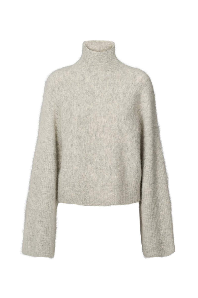 Hiam - Fluffy boxy sweater I Light grey melange Light grey melange XS 3 - Rabens Saloner