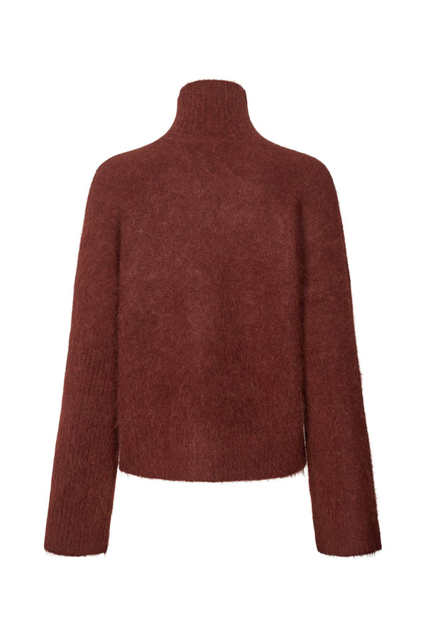 Hiam - Fluffy boxy sweater I Burgundy 2 - Rabens Saloner