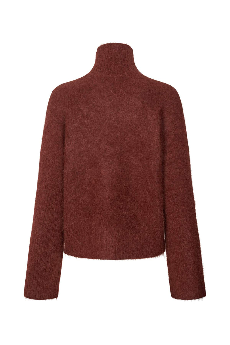 Hiam - Fluffy boxy sweater I Burgundy 2 - Rabens Saloner