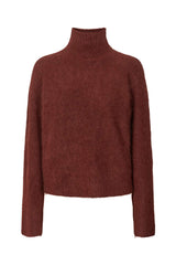 Hiam - Fluffy boxy sweater  I Burgundy    1 - Rabens Saloner