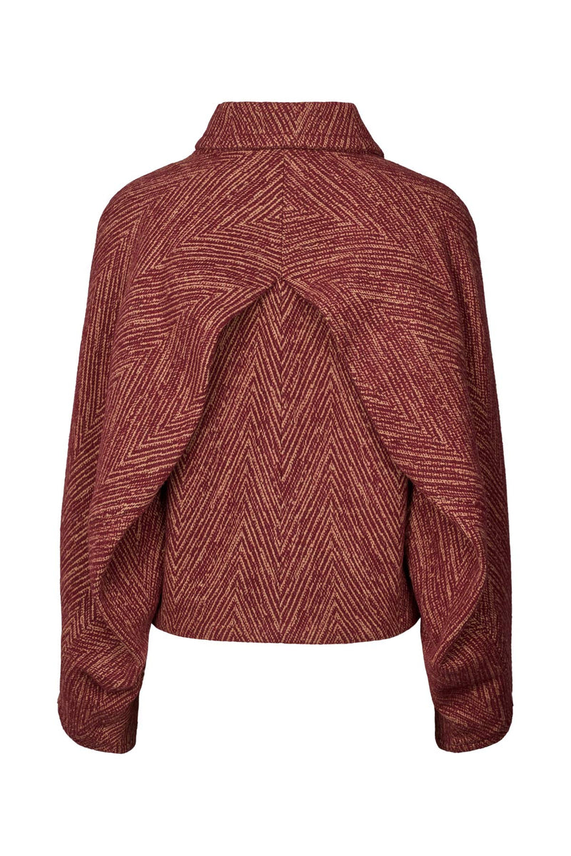 Lunna - Herringbone jacket I Burgundy combo 4 - Rabens Saloner