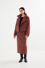 Lunna - Herringbone jacket I Burgundy combo 7 - Rabens Saloner