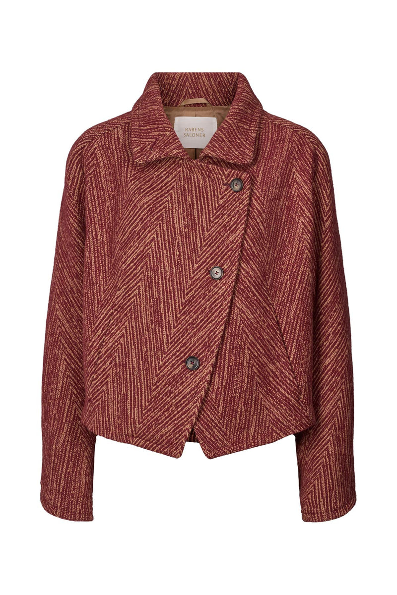 Lunna - Herringbone jacket I Burgundy combo Burgundy combo XS  5 - Rabens Saloner