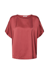 Serena - Solid lacey blouse  I Burgundy    2 - Rabens Saloner