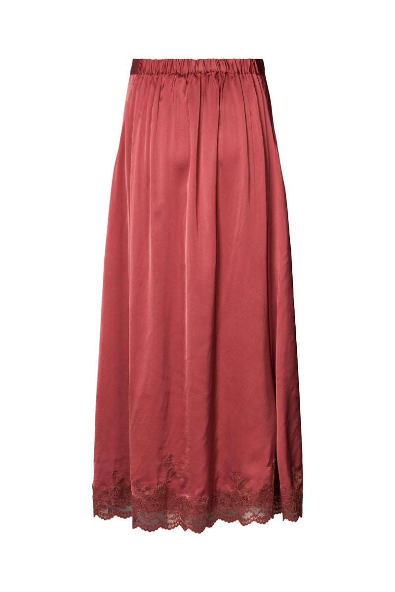 Lamim - Solid lacey skirt I Burgundy 2 - Rabens Saloner