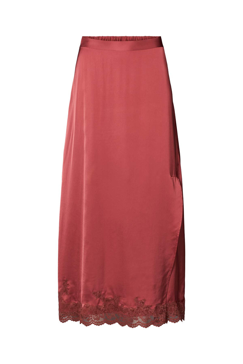 Lamim - Solid lacey skirt I Burgundy    2 - Rabens Saloner