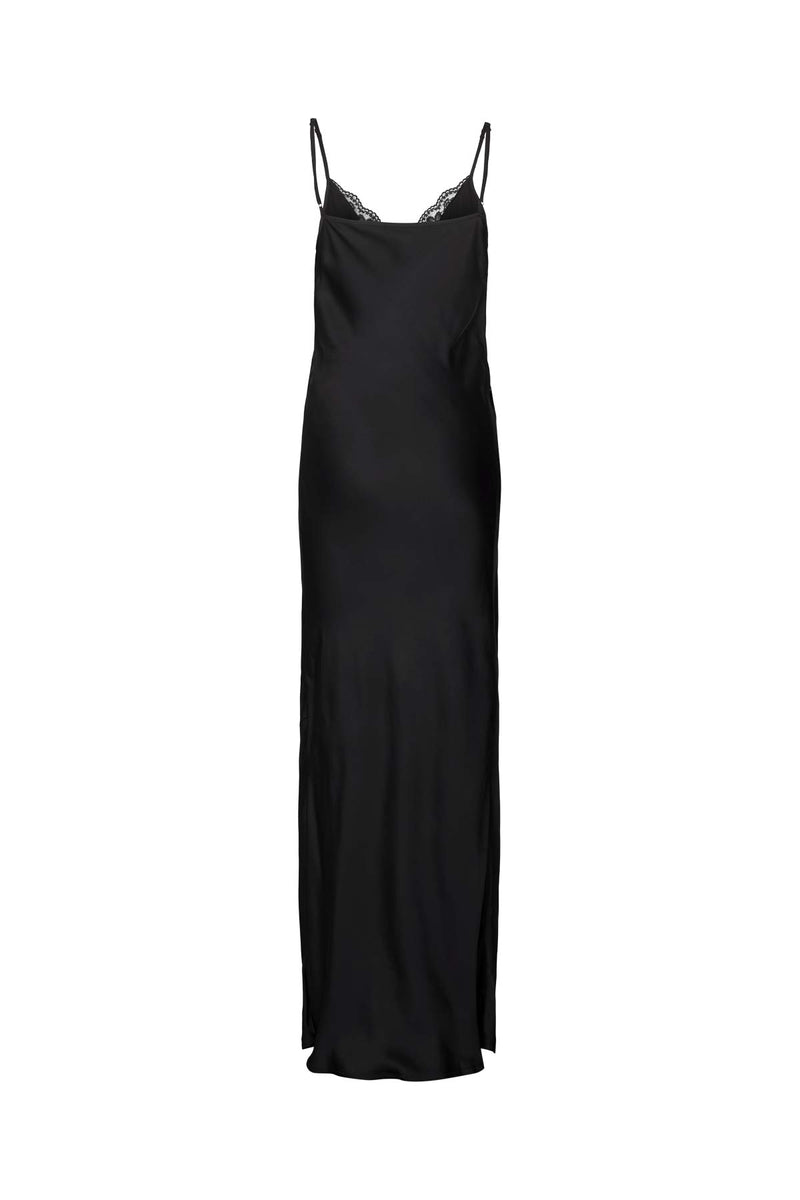 Antonella - Solid lacey string dress I Black 2 - Rabens Saloner