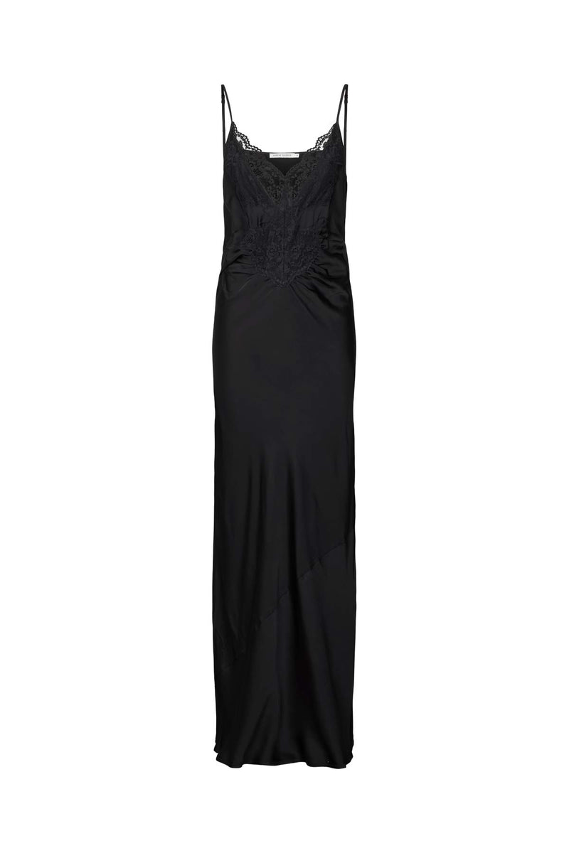Antonella - Solid lacey string dress I Black Black XS 1 - Rabens Saloner