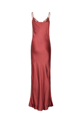 Antonella - Solid lacey string dress  I Burgundy    5 - Rabens Saloner