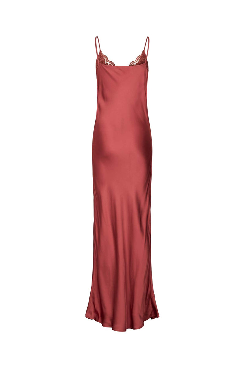 Antonella - Solid lacey string dress  I Burgundy    5 - Rabens Saloner