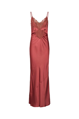 Antonella - Solid lacey string dress I Burgundy Burgundy XS 3 - Rabens Saloner
