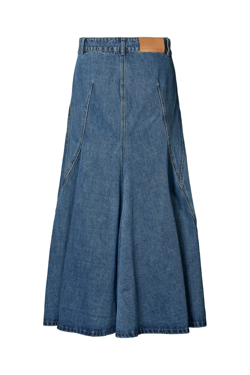 Henrike - Denim panelled skirt  I Washed indigo    4 - Rabens Saloner