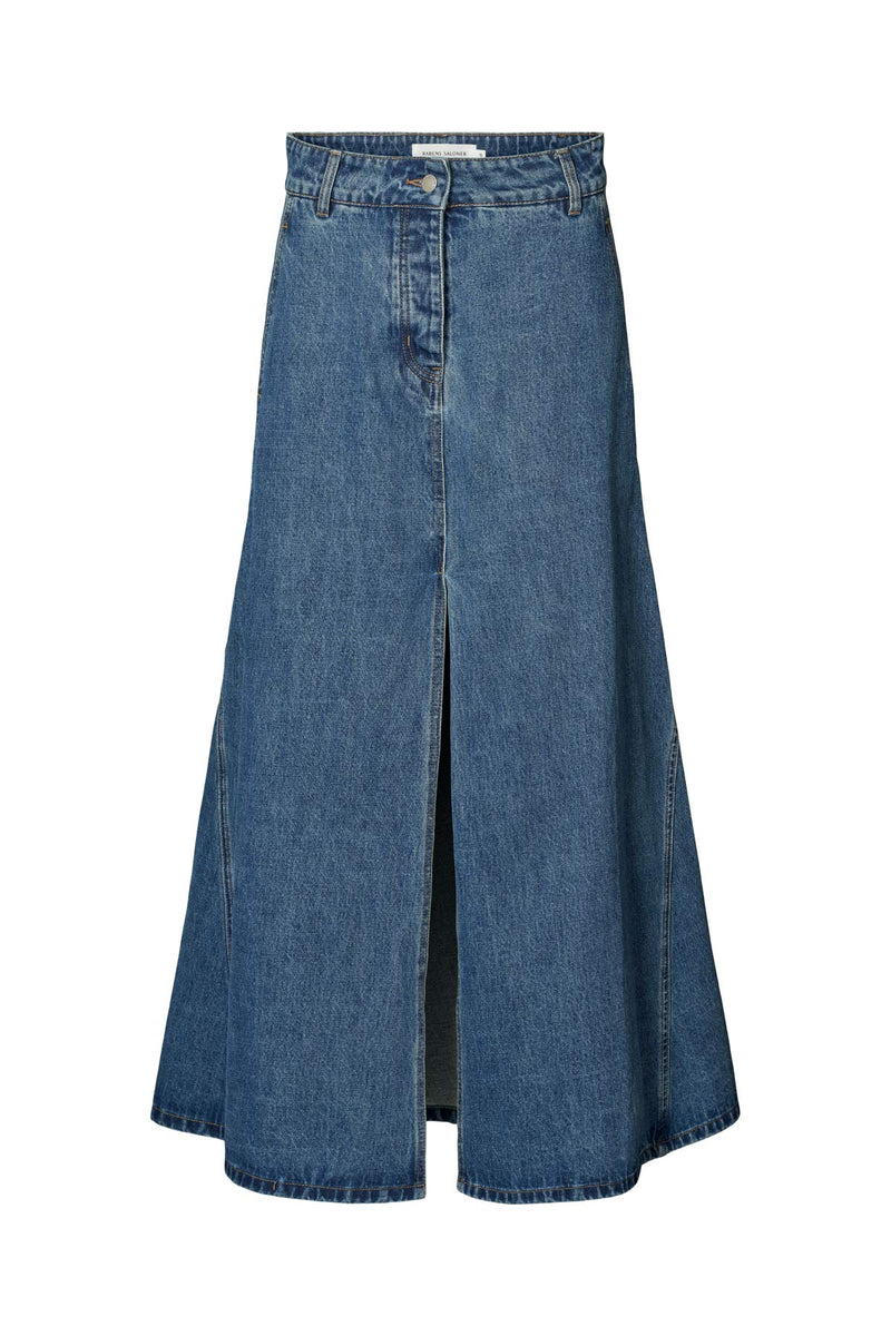 Henrike - Denim panelled skirt I Washed indigo Washed indigo XS  3 - Rabens Saloner