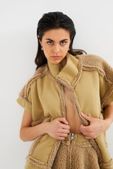 Tamys - Faux shearling tunic vest  I Amber    2 - Rabens Saloner