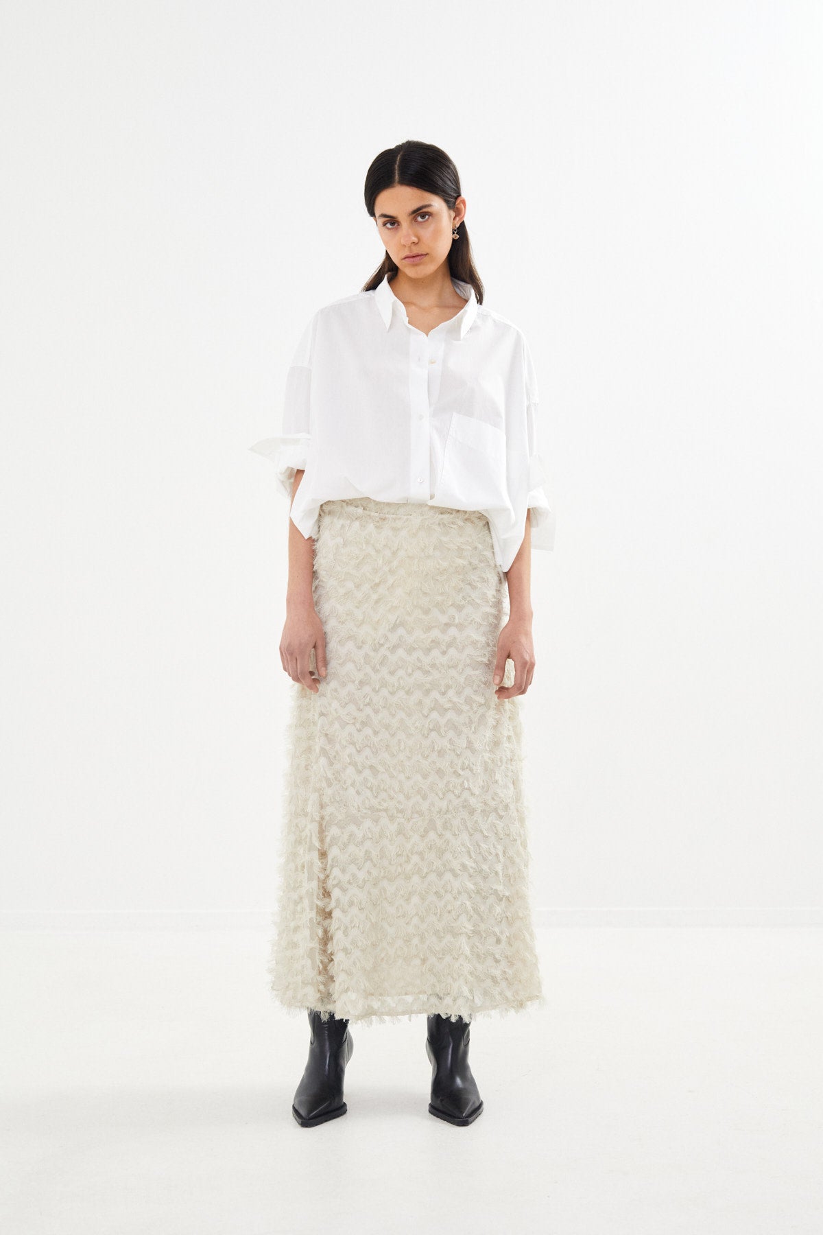 Selilja - Feathery skirt I Oyster 1 - Rabens Saloner