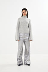 Inja - Antique silver wide leg pants I Antique silver 4 - Rabens Saloner