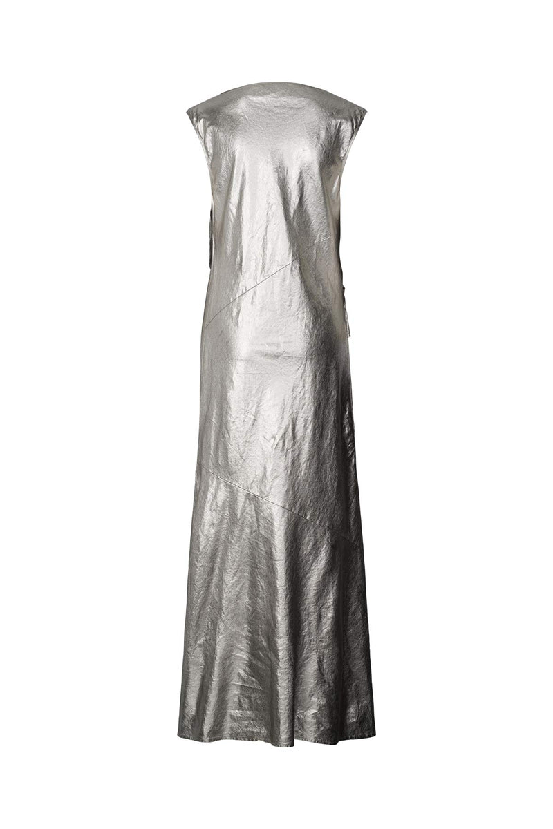 Jamal - Antique silver draped dress I Antique silver 5 - Rabens Saloner