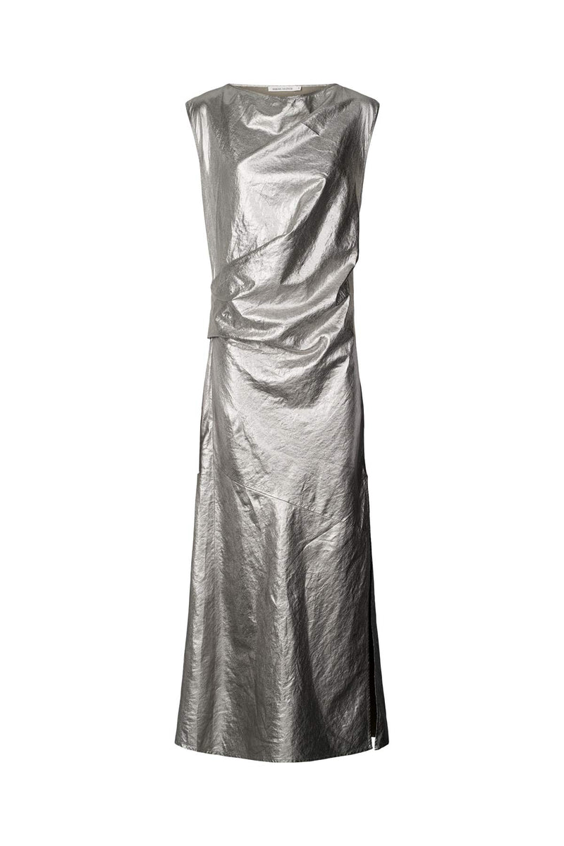 Jamal - Antique silver draped dress  I Antique silver Antique silver XS  3 - Rabens Saloner