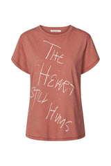 Ambla - Heartbeat T shirt  I Russet Burgundy    1 - Rabens Saloner