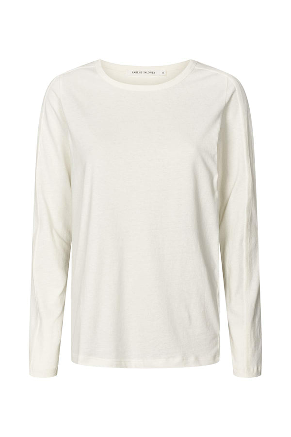 Jacka - Vintage jersey long sleeve top I Chalk    1 - Rabens Saloner